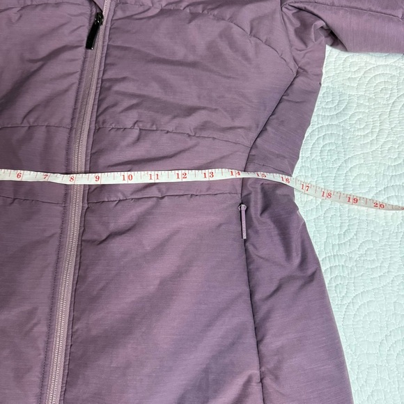 Purple Quilted Puffer Coat with Hood and High Collar - Picture 16 of 16